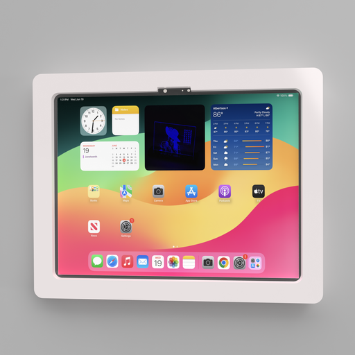 [11534] iPad Pro 13" 2024 Wall Mount w cable White Acrylic